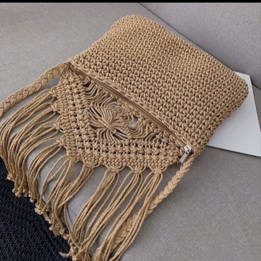 Purse Tassel Tote over the shoulder Boho Style Shoulder Bag Hippie Purse - Picture 8 of 10